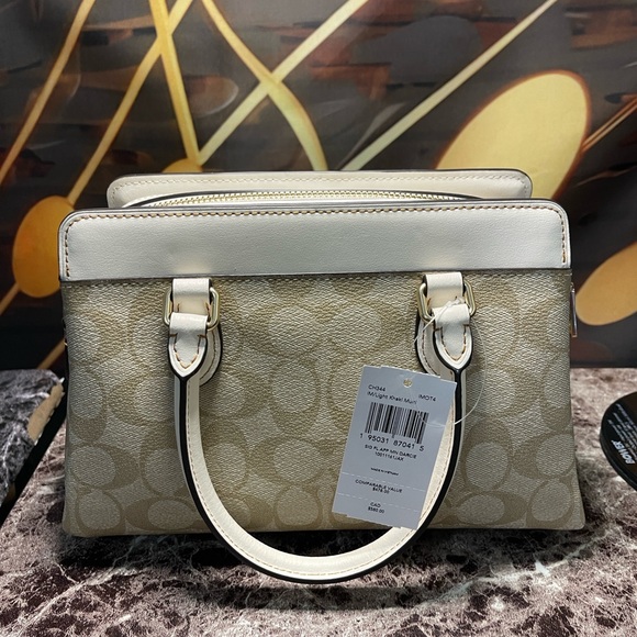 Mini Darcie Carryall Bag In Signature Canvas With Floral Applique - Picture 5 of 14